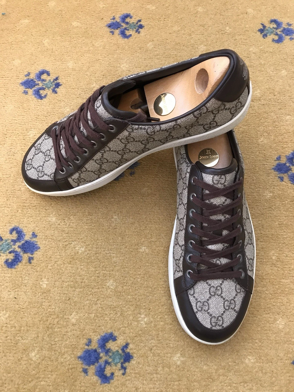 Gucci Trainer Sneaker As Shoes Monogramme Toile Bas Haut Homme UK 9 US 10 EU 43