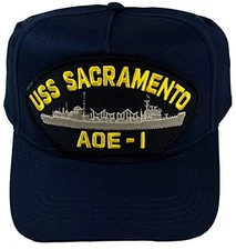 USS Sacramento AOE-1 Ship HAT - Navy Blue - Veteran Owned Business