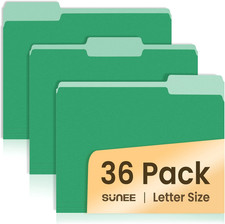 File Folders, 36 Pack Manilla Folders 8.5 x 11, Colored File Folders Home Office
