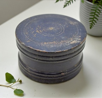 Antique Wooden Lacquer Painted Kum Kum Powder Tika Box Original Old