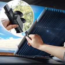 Retractable Car Windshield Sunshade - UV Reflective Protection