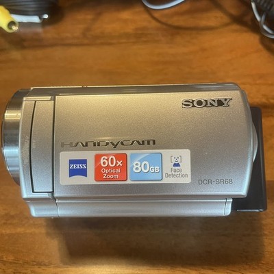 Sony Handycam DCR-SR68 Silver Video Digital Camcorder 60x Zoom 80GB HDD - Used