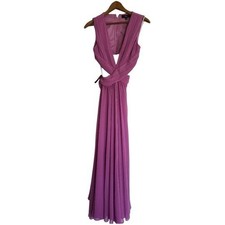 Lulus Vivid Imagination Lilac Pink Cutout Maxi Chiffon V Neck Dress Size XS NEW