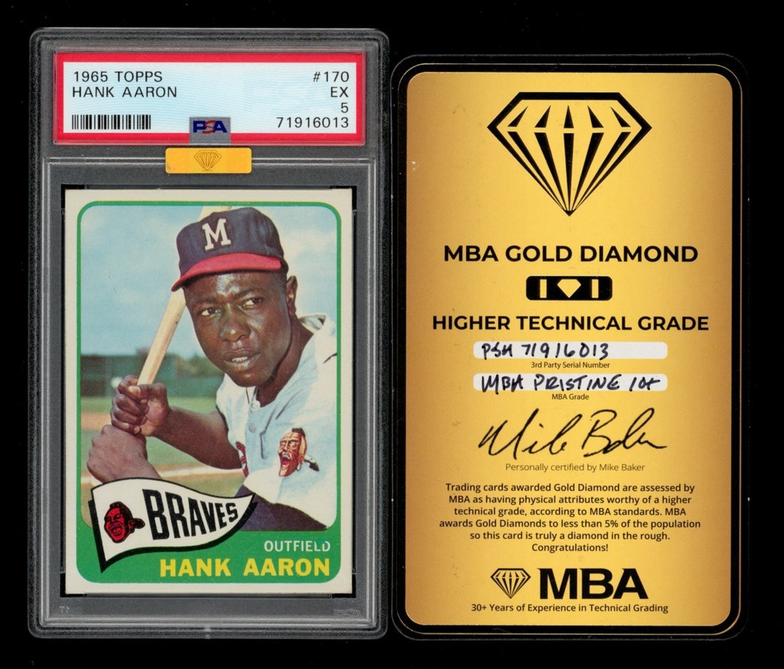1965 Topps Set-Break #170 Hank Aaron PSA 5 EX, MBA Gold Pristine view 1