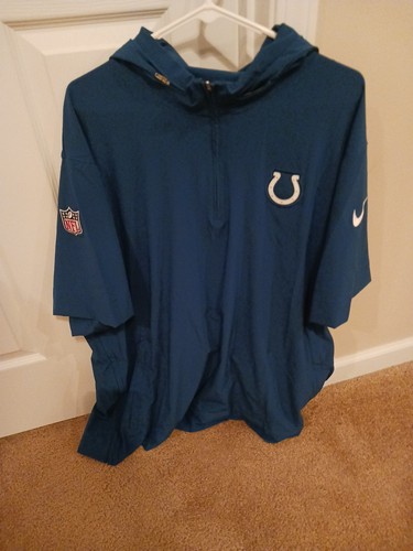 Indianapolis Colts Azul Real Sideline Coach SS Sudadera con Capucha Cuarto Cremallera Chaqueta - Imagen 2 de 8
