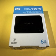 New WD Easystore 6TB HDD External USB 3.0 Portable Hard Drive - SEALED