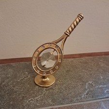 Austrian Crystal 24Kt Gold Plated Tennis Racquet Figurine