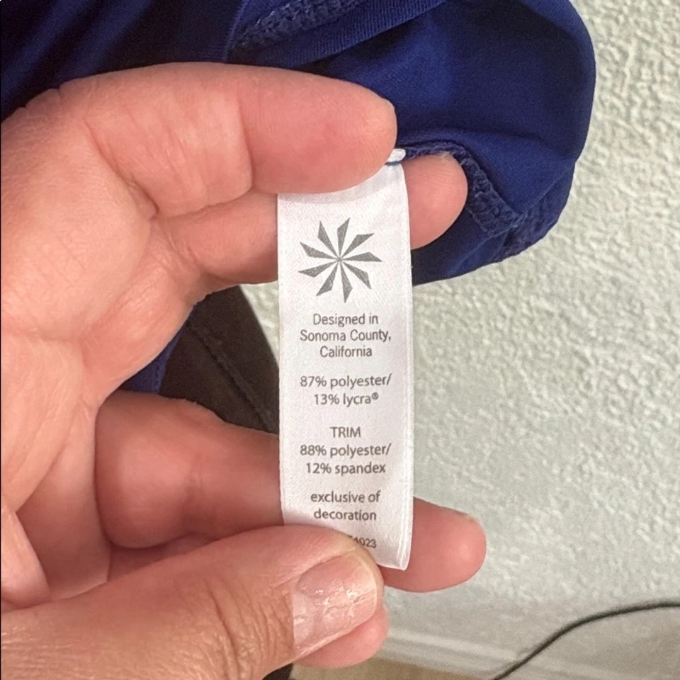 Camisa Polo Tenis Athleta Top Azul Real Ropa Activa Manga Corta Talla Pequeña Foto 3 de 4