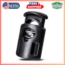 10 Pack Plastic Cord Locks Stopper Single Hole Spring Toggle Upgraded Black New