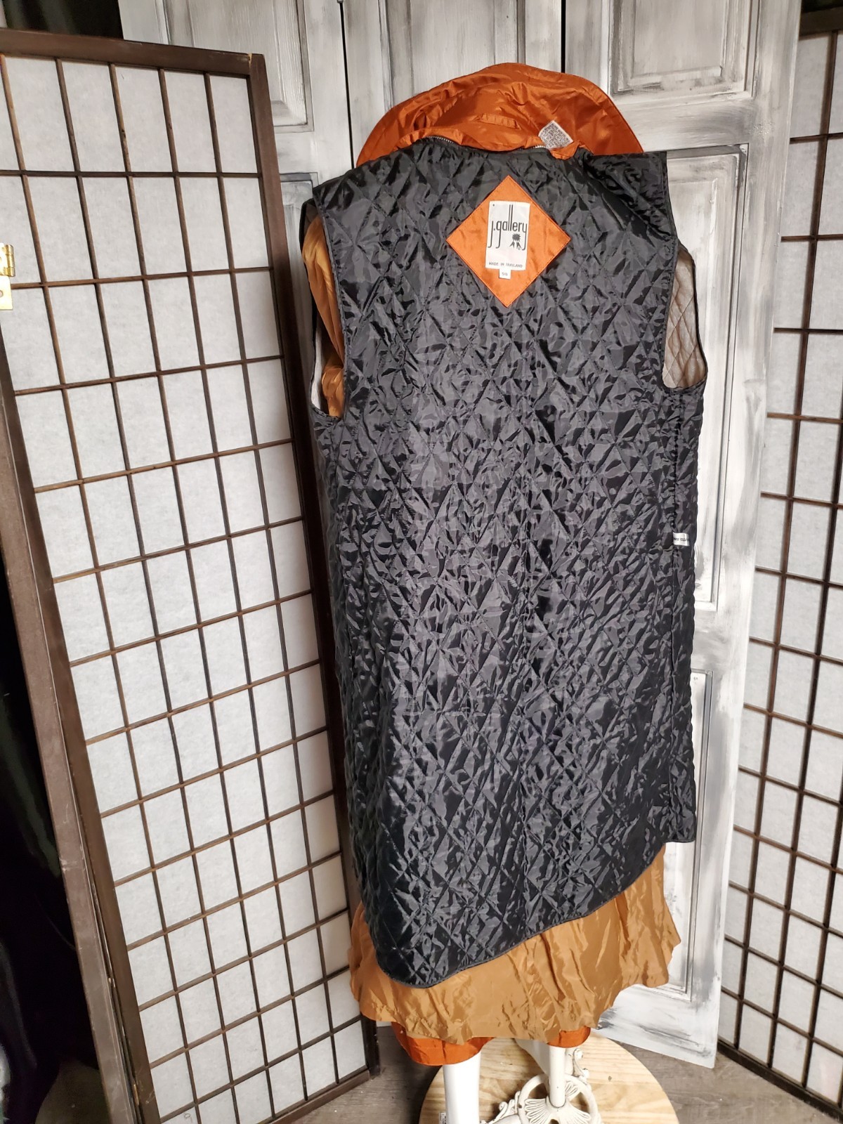 Vtg S J. Gallery Trench Coat Sz 5/6  80s Jacket Long REMOVABLE Liner all Season