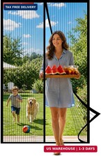 Magnetic Screen Door -Fit Door Size 38.0 x 83.0'' Retractable Screen Door Mesh f