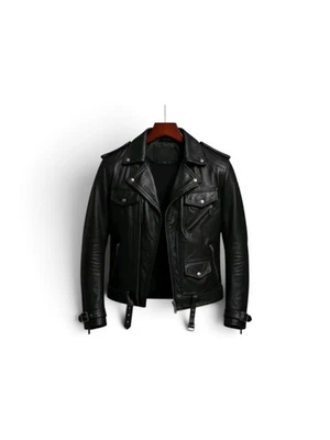 Biker Black Men's Motorcycle Denim Red Inner & Stitching & Side Laces CLUB VEST® - Image 1 of 3