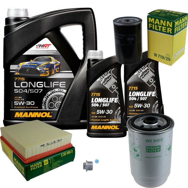 Mann Inspektionspaket 7L Mannol Longlife 5W-30 FüR Opel Frontera A 2.5 TDS-image