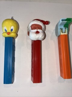 3 No Feet Pez Tweety Made In Hong Kong Santa Made Yugoslavia And Whistle USA