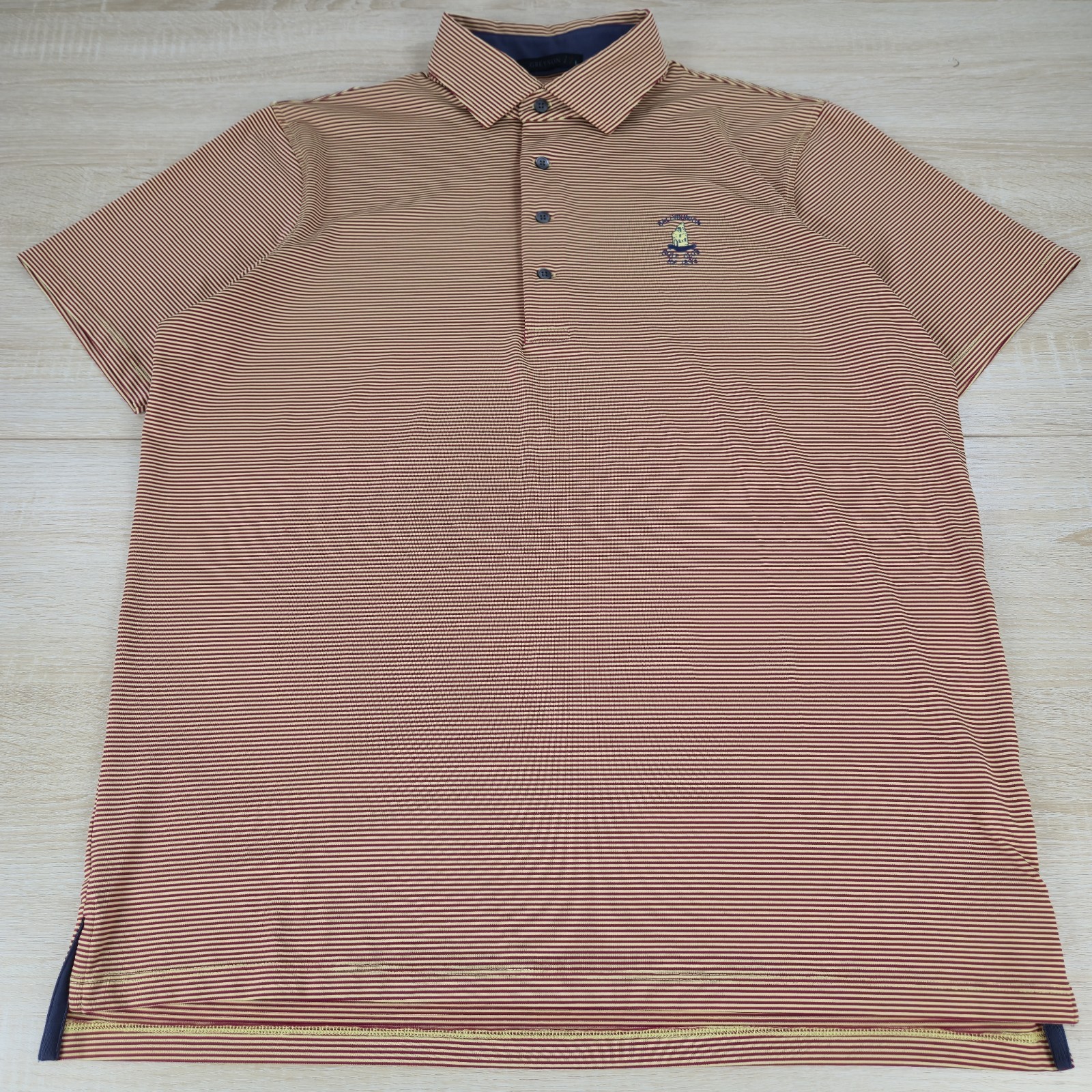 Men's L Greyson Ballybunion Golf Club Top 100 Striped Performance Polo Shirt image 2