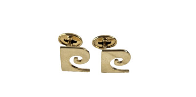 Vtg Pierre Cardin Cufflinks Gold Plated Signed 1960's Avant Garde Geometric
