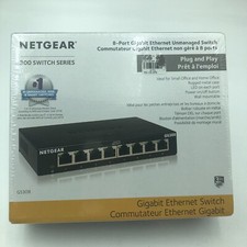 Netgear GS308-300PAS 8-Port Gigabit Ethernet Unmanaged Switch - NEW Sealed