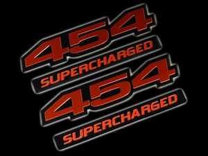 VMS 1 CHEVY 454 CI SUPERCHARGED ENGINE HO EMBLEM RED BLACK