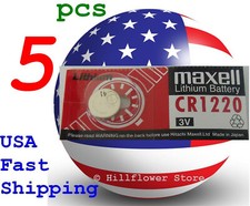 5 piece CR1220 1220 LR1220 Maxell Card 3V Lithium Coin Battery with trk 