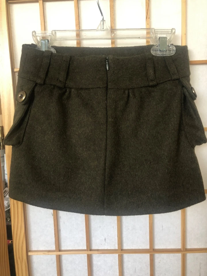 Burberry Mini Falda Lana Verde Ejército Niñas Talla 5Y/110cm Foto 3 de 4