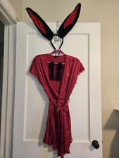Halloween Costume - Playboy Bunny In Red - Kimono Robe XXL - SHIPPING INCLUDED