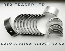 Main and Con Rod bearing set Kubota V3800, V3300, V3800T, 4D100, 4D98 Std Size