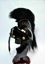 Roman Medieval Helmet With Black Plume Armor Roman Helmet with wooden stand