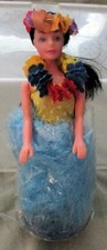 New Dashboard Dancing Hula Doll with Blue Skirt and Movable Arms 7.5" Tall