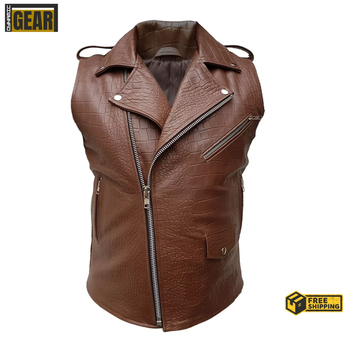 Classic Leather Vest Motorcycle Biker Premium Sleeveless Leather Vest
