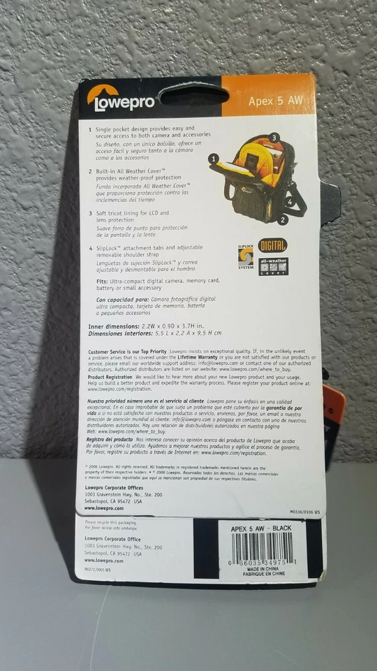 Lowepro Apex 5 AW digital Camera Case Black all Weather BLACK Brand new 2006. - Image 4 of 4