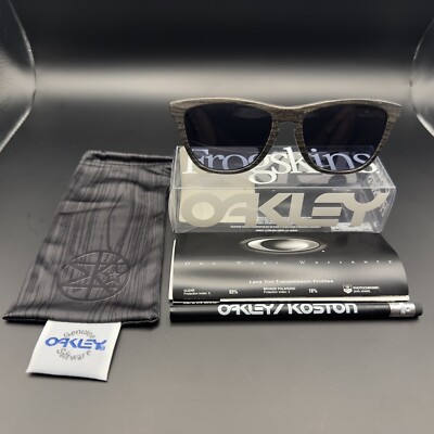 Oakley Koston Frogskin Black Woodgrain w/ Grey Lenses | eBay