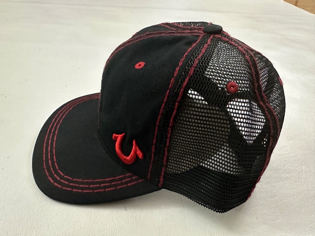 Supreme True Religion Logo Flat Brim Adult Trucker Hat Cap Black
