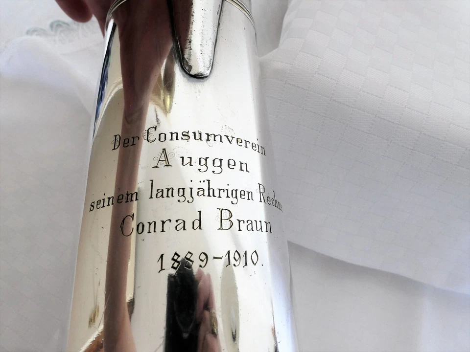 Großer Krug, Karaffe WMF Straußenmarke um 1910,  versilbert - Bild 3 von 4