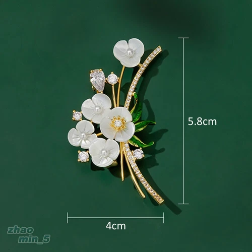 Vintage Blume Perle Brosche Anstecknadel Kristall Strass Schmuck Hochzeit Party Geschenke - Bild 7 von 7