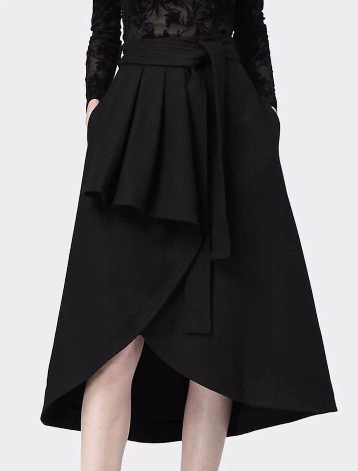 Custom Made To Order Irregular Hem Office A-line Flared Skirt Plus 1x-10x Y833 - Image 2 of 4