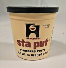 Hercules Sta Put Plumbers Putty 14 oz 25-100 No UPC Bar Code Vtg