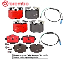 Front & Rear Brake Pad OES Ceramic +Sensor for BMW 740i / 740i xDrive w/o Msport