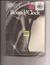 Round the Clock Chevron Weave Pantyhose Control Top Size C/D Plum Wine NEW