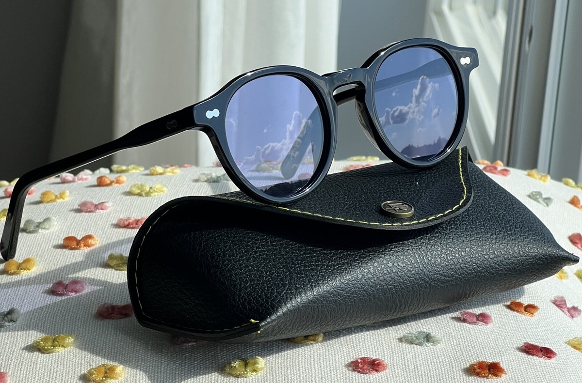 New Gift Set - Moscot Miltzen Black Frame Celebrity Blue Polarized