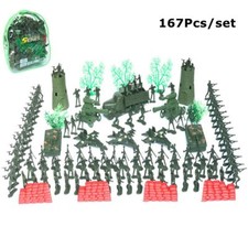167Pcs Army Men Playset Plastic Toy Soldier Kids Play Game Toys Gifts 4cm