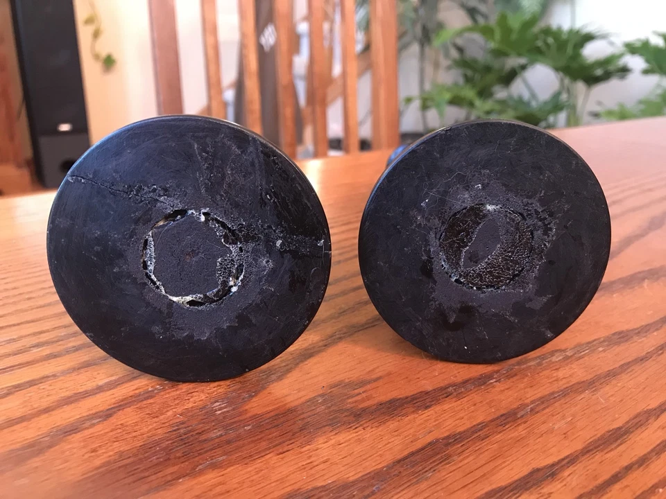 STUNNING CARVED HARD WOOD Dark Brown ELEPHANT CANDLESTICK HOLDERS Vintage - Image 4 of 4