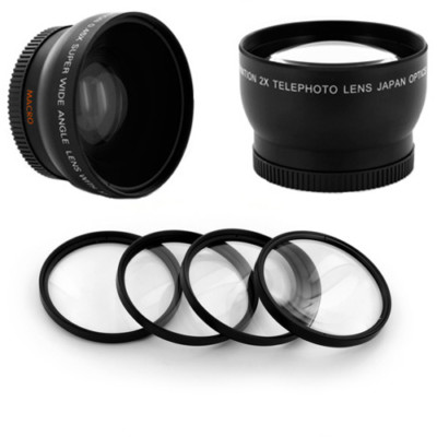WIDE ANGLE .45x 58MM + Telephoto 2X lens set, MACRO Filter KIT for CANON GL1 GL2