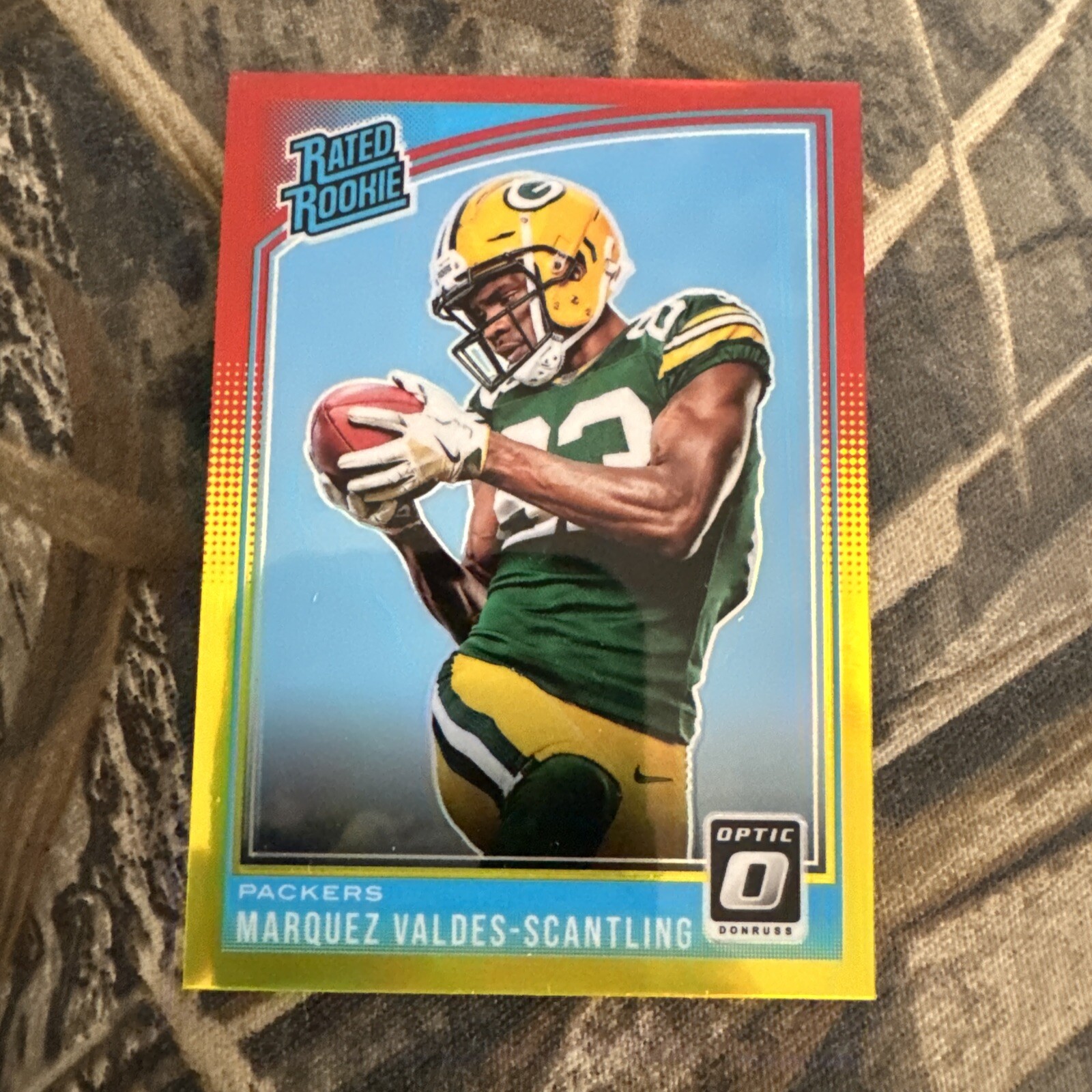 2018 Donruss Optic Rated Red and Yellow Marquez Valdes-Scantling #186 Rookie RC