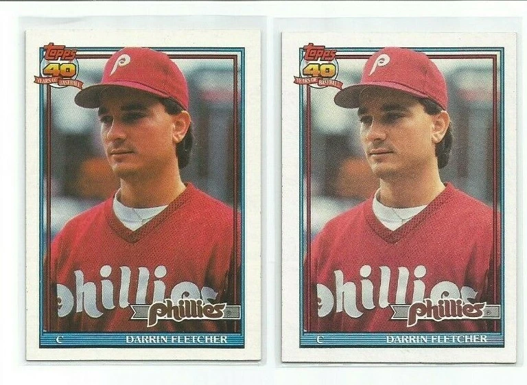 DARRIN FLETCHER (Phillies) 1991 TOPPS BASEBALL #9 SEM ERRO DE CÓDIGO DE IMPRESSÃO -RARO - Imagem 3 de 4