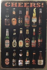 8x12 Tin Sign Beer bottles bar pub man cave vintage wall door plaque poster
