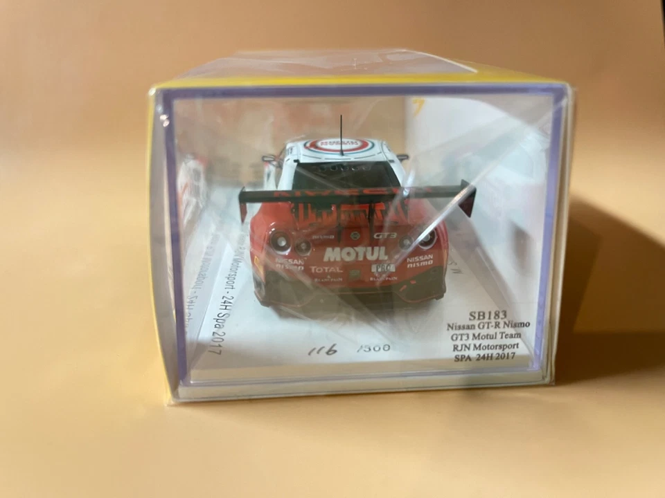Spark 1/43 SB183 Nissan GT-R Nismo GT3 Motul Team RJN Motorsport SPA 24H 2017 22 - Immagine 3 di 3