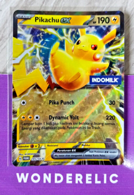 Pikachu Ex 195/SV-P Pokemon Indomilk Promo Holo Stamped Pokemon