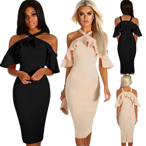 Vestito elegante donna sexy abito sera cerimonia aderente lungo party  D610206 | eBay