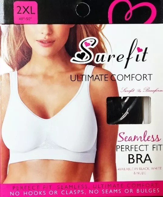 Sure fit Seamless Comfort Bra Pull On Stretch, Non Padded Bra Size