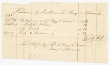 1885 Handwritten Receipt Silvanus G Rollins to Benj Morrill Pilaster Plane Tools